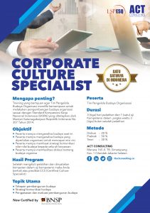 training sertifikasi nasional, corporate culture specialist, act consulting, lembaga sertifikasi profesi esq, lsp esq, ary ginanjar agustian